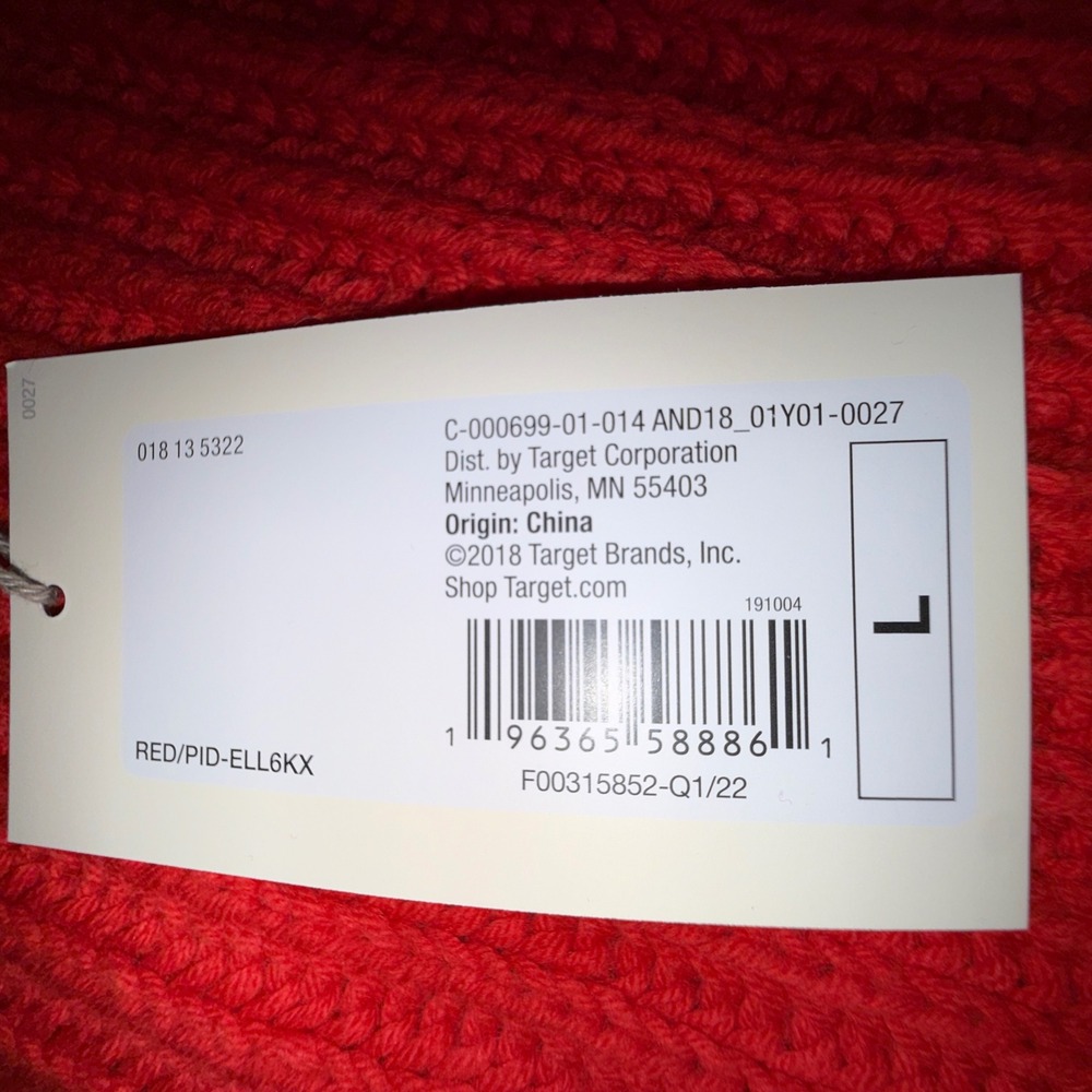 A New Day Ribbed Crewneck Sweater Womens Large Red‎ NEW Chunky Knit Relaxed Fit - Picture 3 of 6